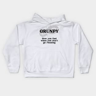 Grunpy - How You Feel When You Don't Go Running (black) Kids Hoodie